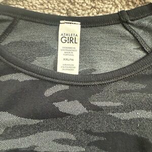 Athleta Girl Black Camo Top